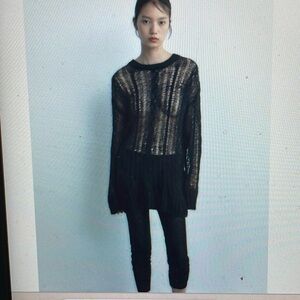 Zara long open weave sweater